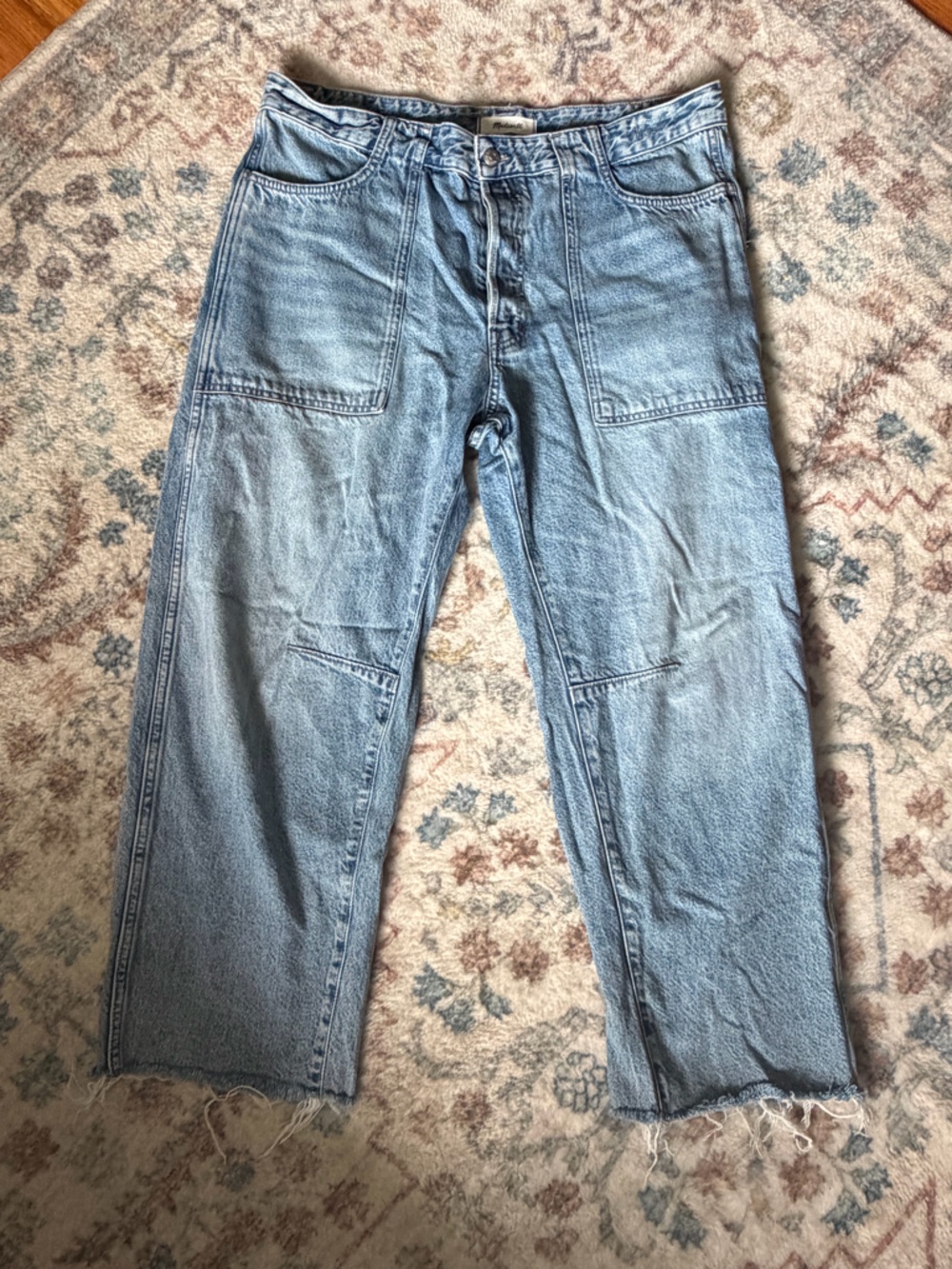 Madewell Light Blue Darted Barrel-Leg Jeans - Picture 2 of 2